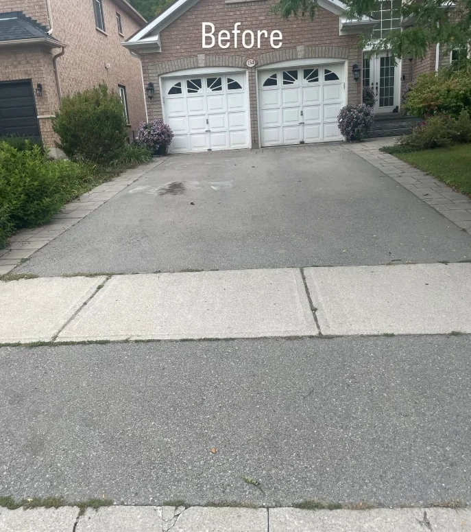 Residential driveway before sealing